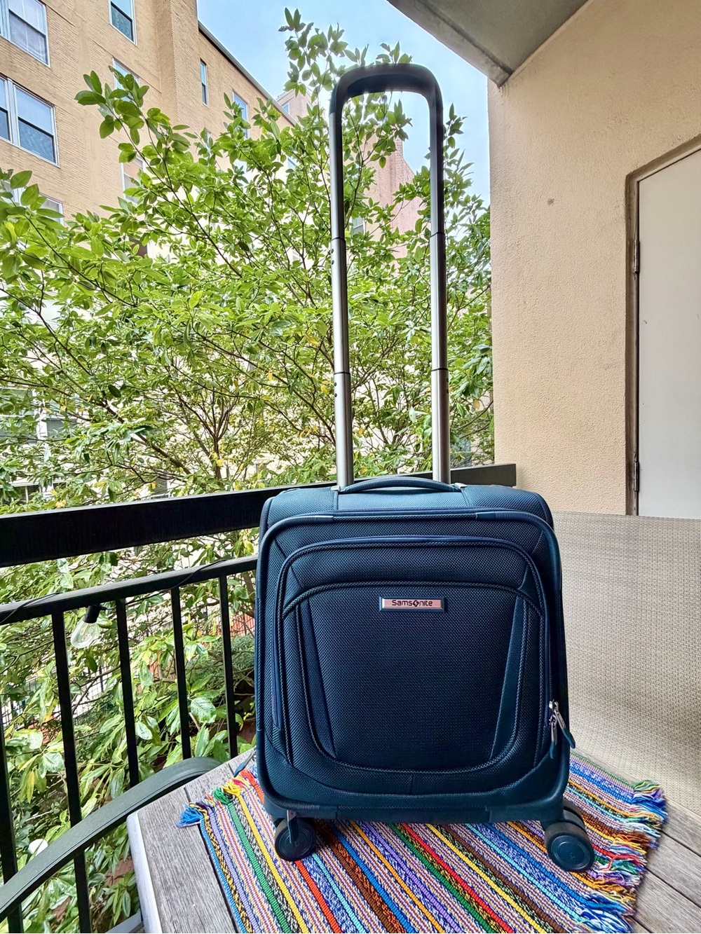 Samsonite Silhouette 16 Softside Underseat Carry On Teal Compact Spinner